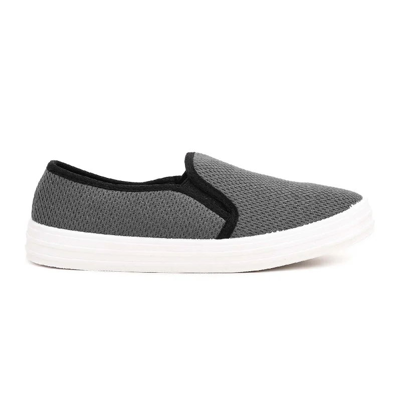 Women's knit - upper athletic shoes with a stretchy fit Grey Casual Slip Ons WN6132 Women's knit - upper athletic shoes with a stretchy fit Grey Casual Slip Ons WN6132