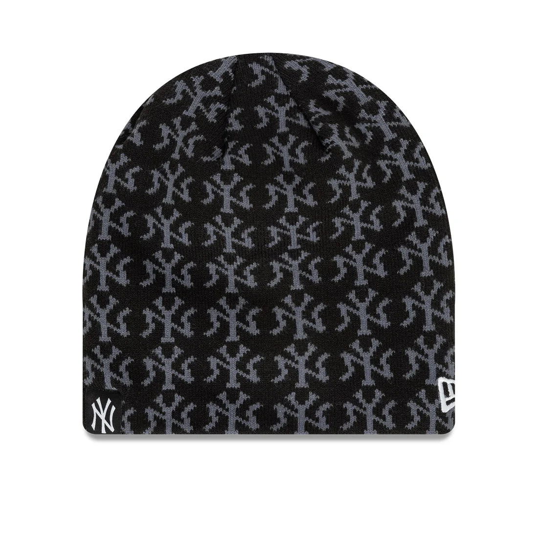 NEW ERA New York Yankees Jacquard Black Skull Knit Beanie Hat