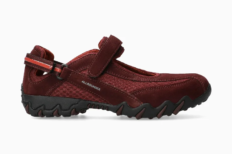 Women's adjustable - closure athletic shoes with a buckle​ Niro Solid - Burgundy