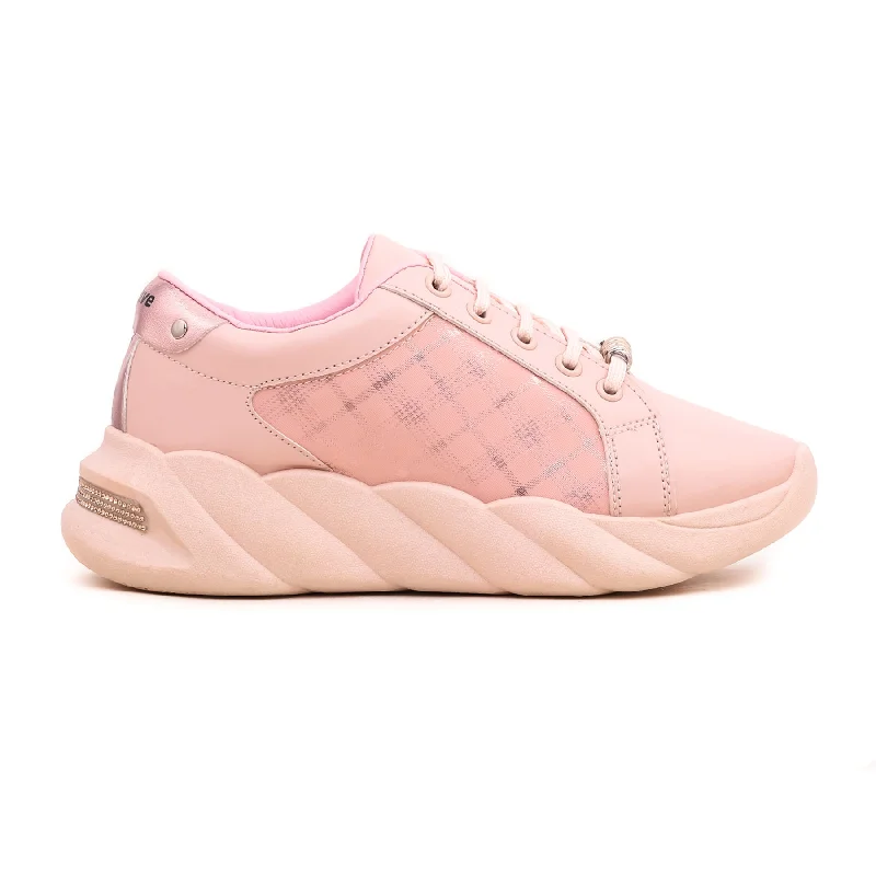 Women's adjustable - closure athletic shoes with laces​ Pink Casual Sneaker AT7251