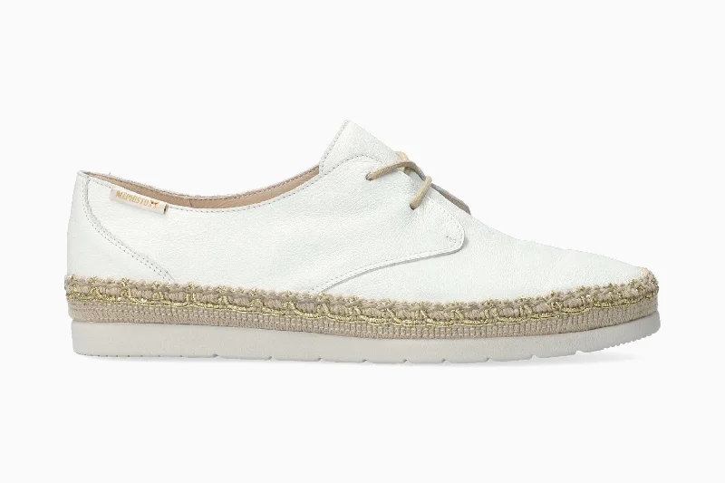 Women's athletic shoes with a perforated tongue for ventilation​ Voleta - White