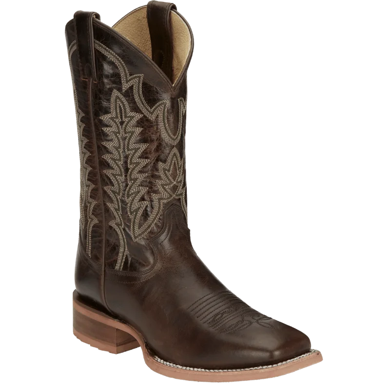 Justin Men's Lyle Umber Brown Square Toe Western Boots CJ2031