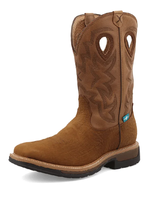 Twisted X MLCCW05 Mens Waterproof Composite Toe Lite Western Work Boot Brown - 6