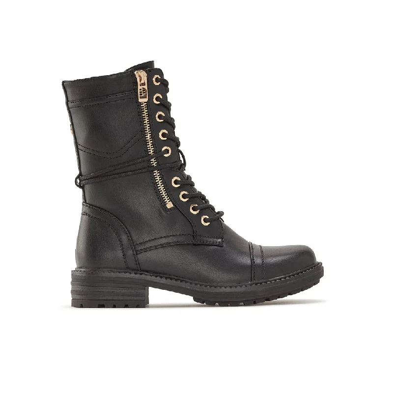 women's booties with combat styleMilitaire