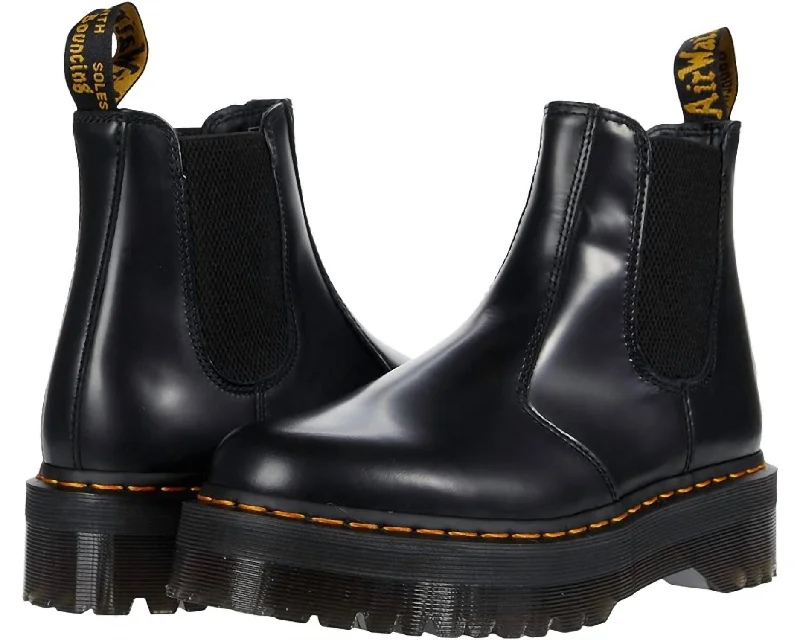women's heeled booties2976 Quad In Black Polished Smooth