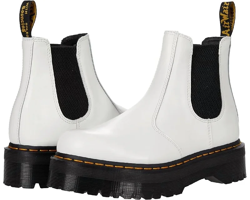 women's winter booties2976 Quad In White Smooth