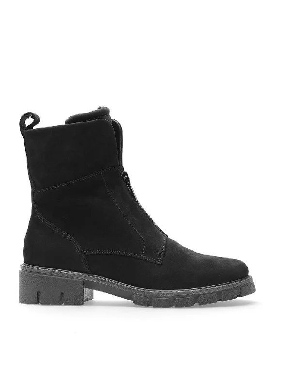 women's ankle boots with strapsAra Dover Black Nubuck Ankle Boot