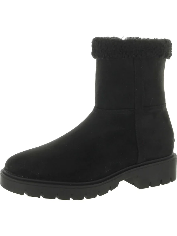 women's booties for fashionAriana Womens Faux Fur Round Toe Ankle Boots