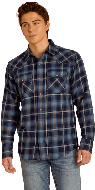 women's western boots for workAriat Men's Blue Hugo Retro Fit Shirt
