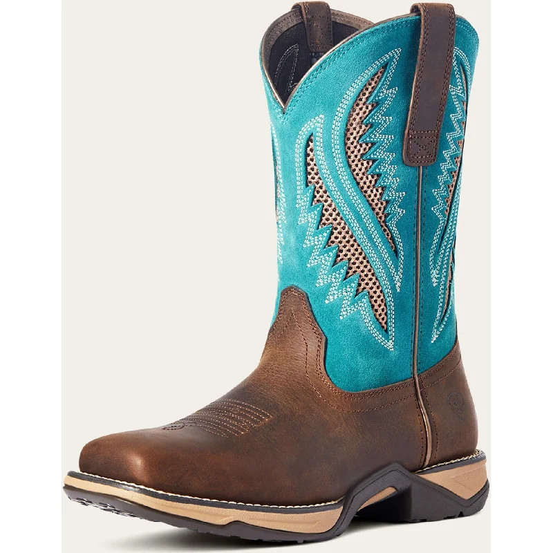 women's moto boots with side zipperAriat Women's Chocolate Chip Anthem VentTek Western Boot
