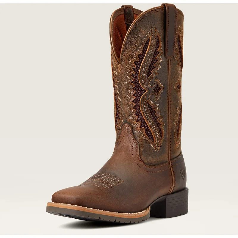 women's moto boots for street styleAriat Women's Distressed Tan Hybrid Rancher VentTek Western Boot
