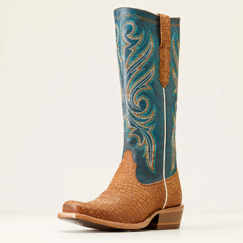 women's moto boots with protective toe capsAriat Women's Tan Suede Futurity Starlight StretchFit Western Boot
