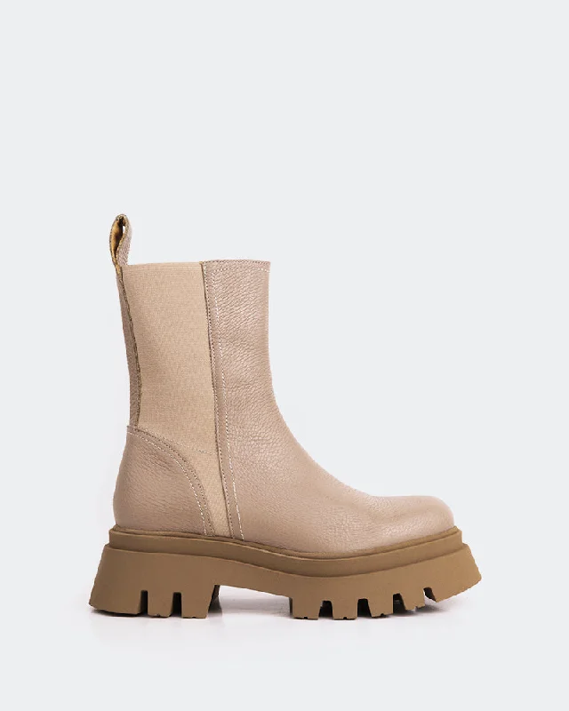 women's ankle boots with floral designAscari Taupe Leather