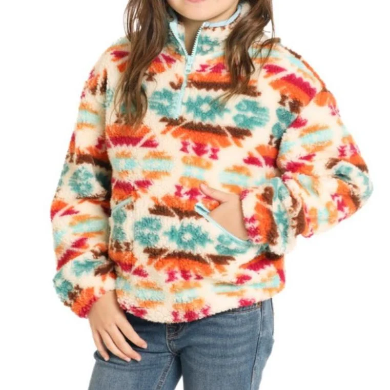 Rock & Roll Aztec Sherpa Youth Girl's Hoodie