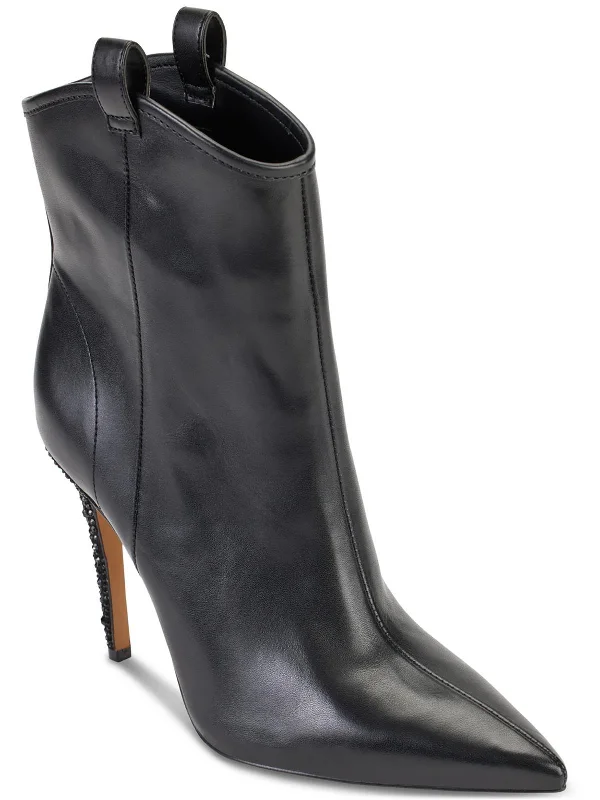women's booties for hikingClea Womens Leather Embellished Ankle Boots