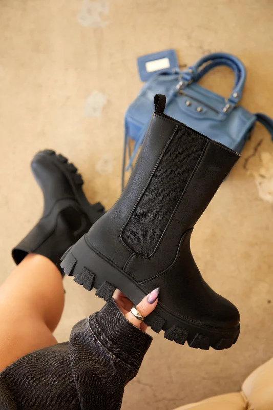 women's booties for rainy daysCold As Ice Flat Boots - Black