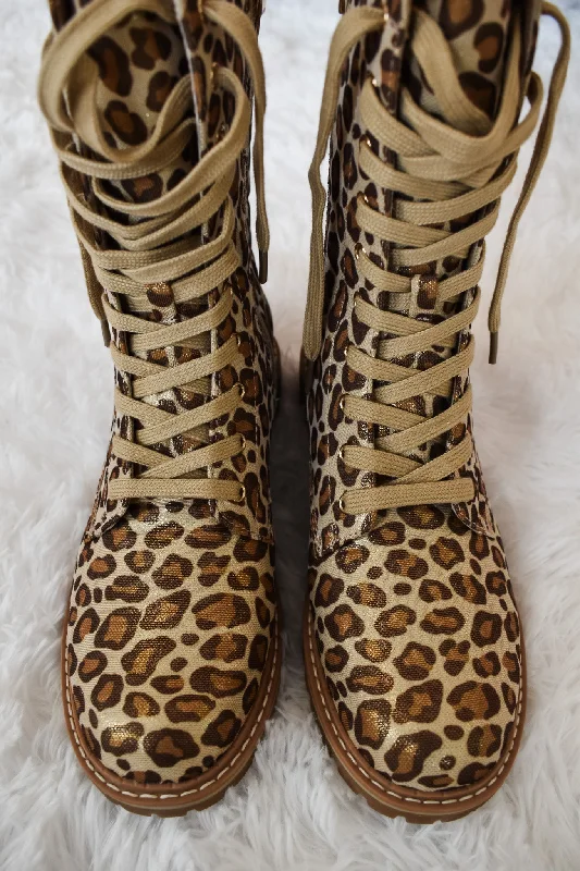 women's booties with velvetCorky's Gold Leopard FOMO Boots