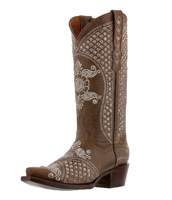 women's cowboy boots with lace-up detailWomens Marfil Brown Wedding Cowboy Boots Rhinestones - Snip Toe women's cowboy boots with lace-up detailWomens Marfil Brown Wedding Cowboy Boots Rhinestones - Snip Toe