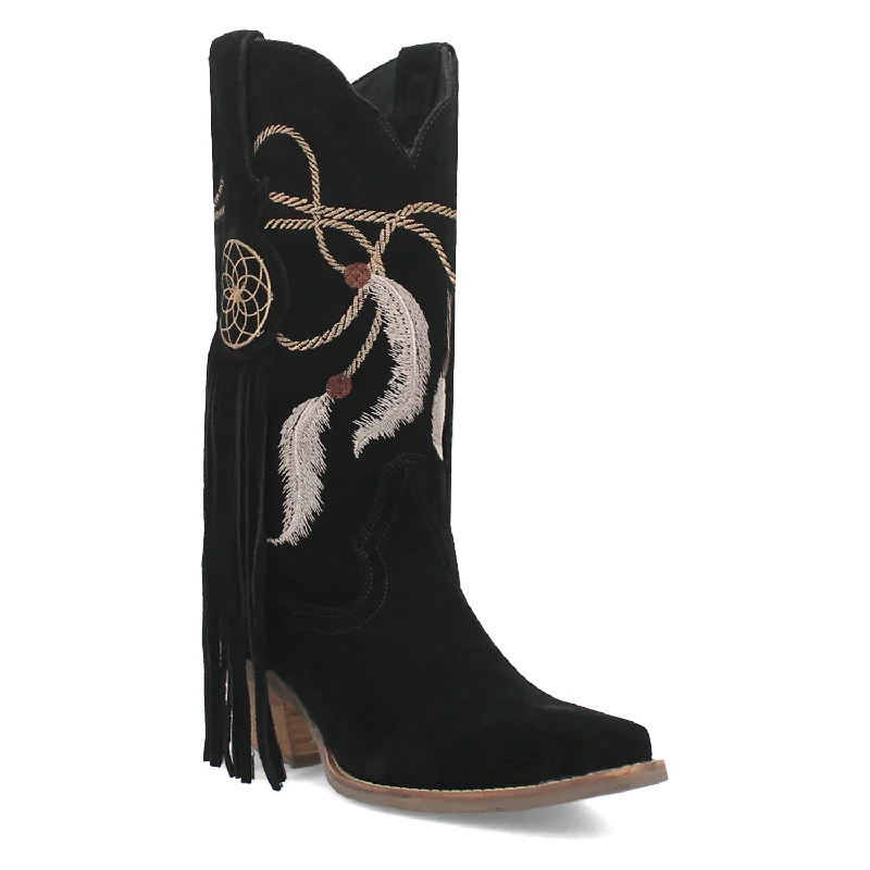women's cowboy boots for plus sizeDingo Womens Day Dream Black Leather Cowboy Boots