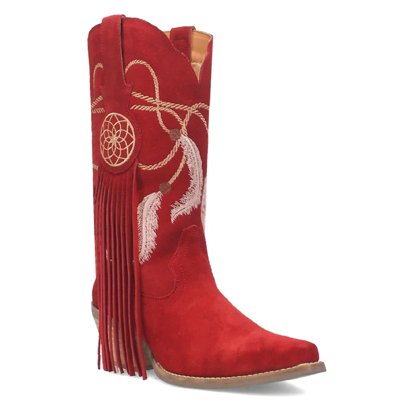 women's cowboy boots for summerDingo Womens Day Dream Red Leather Cowboy Boots
