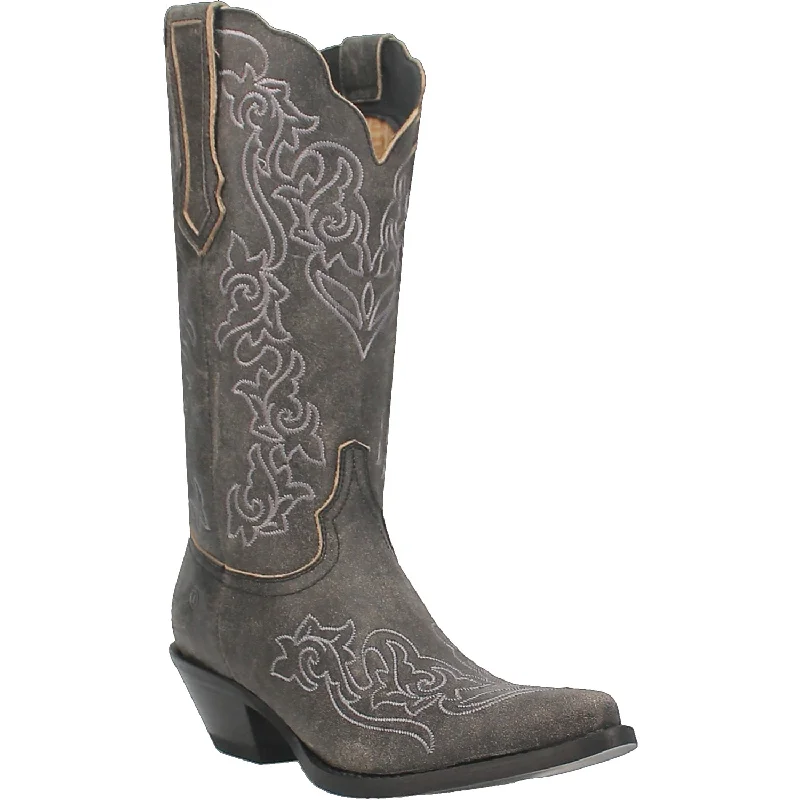 women's cowboy boots with exotic skinsDingo Womens Flirty N Fun Black Leather Cowboy Boots