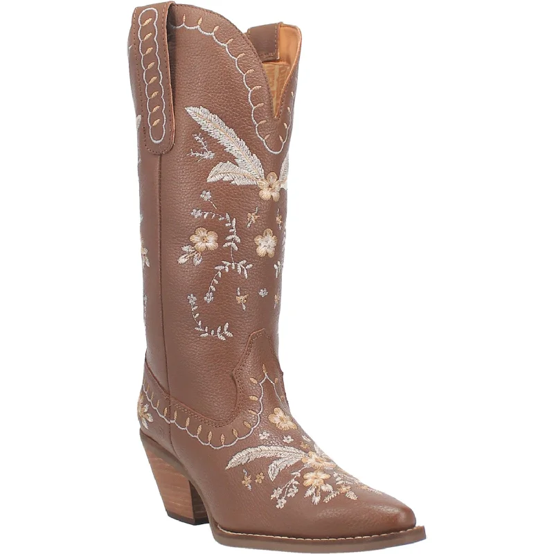 women's cowboy boots with fringeDingo Womens Full Bloom Cowboy Boots Leather Brown