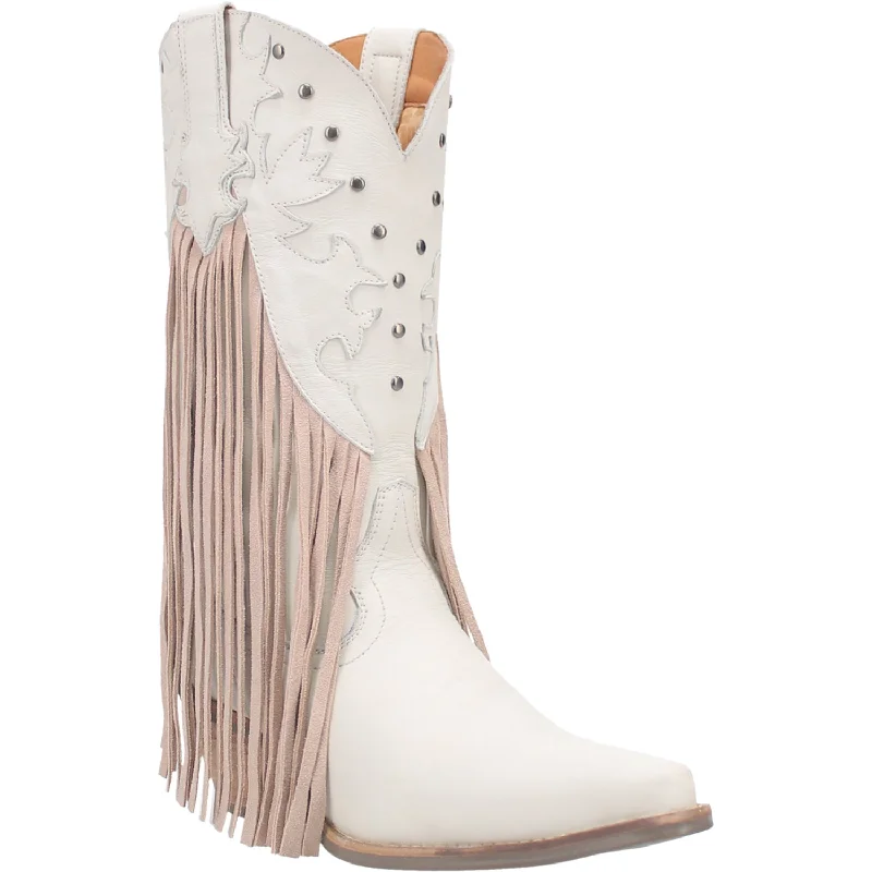 women's cowboy boots with high heelDingo Womens Hoedown Off White Leather Cowboy Boots