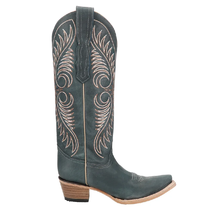 women's cowboy boots with low heelDistressed Embroidered Snip Toe Cowboy Boots