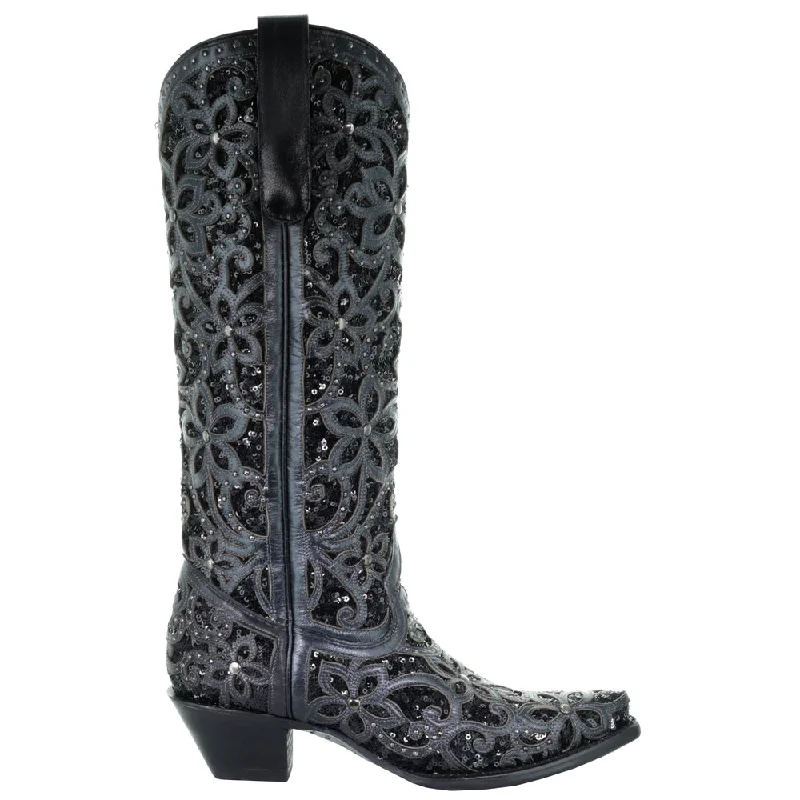 women's cowboy boots for line dancingFloral Studded Rhinestones Sequins Tooled-Inlay Snip Toe Cowboy Boots women's cowboy boots for line dancingFloral Studded Rhinestones Sequins Tooled-Inlay Snip Toe Cowboy Boots
