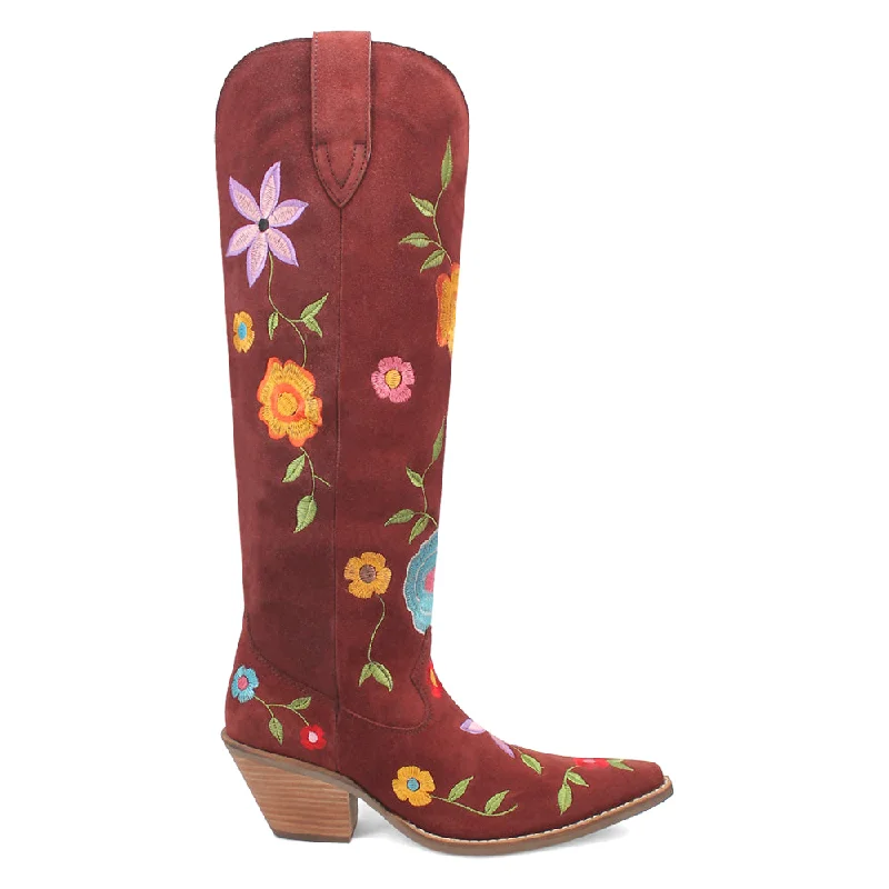 women's distressed cowboy bootsFlower Power Embroidered Floral Snip Toe Cowboy Boots