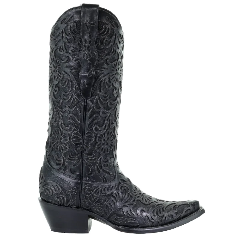 women's cowboy boots for summerG1417 Floral Snip Toe Cowboy Boots