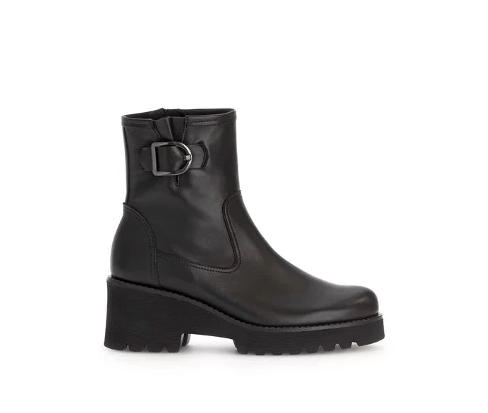women's ankle boots with hidden wedgeGabor Leather Platform Wide Fit Ankle Boot