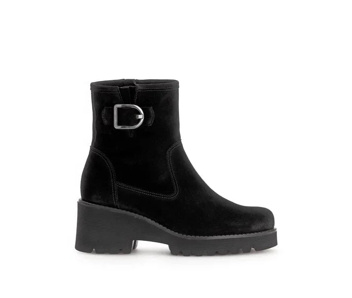 women's ankle boots with unique patternsGabor Suede Platform Wide Fit Ankle Boot