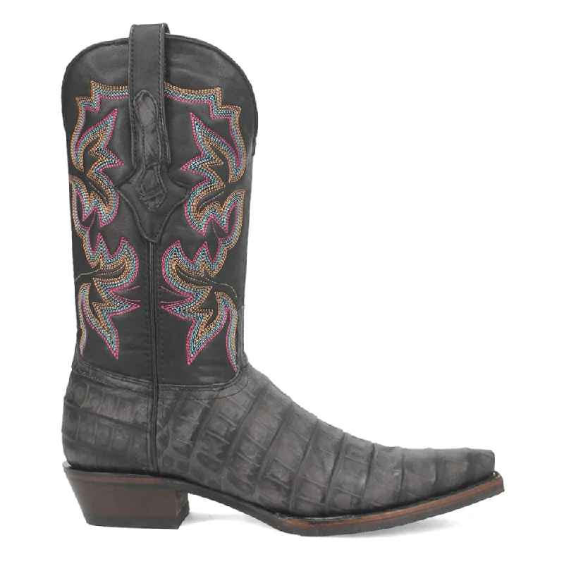 women's cowboy boots for ridingGator Embroidered Alligator Print Snip Toe Cowboy Boots