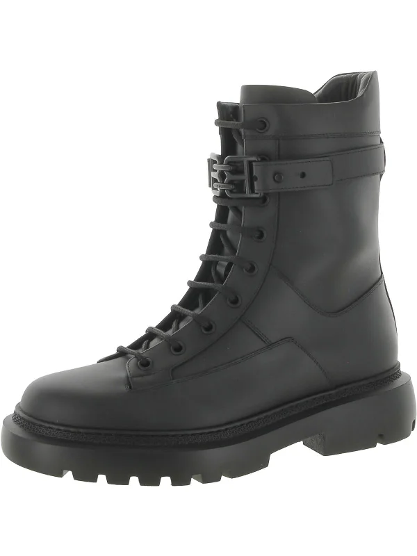 women's booties with platformGIOELE Womens Leather Half Calf Ankle Boots