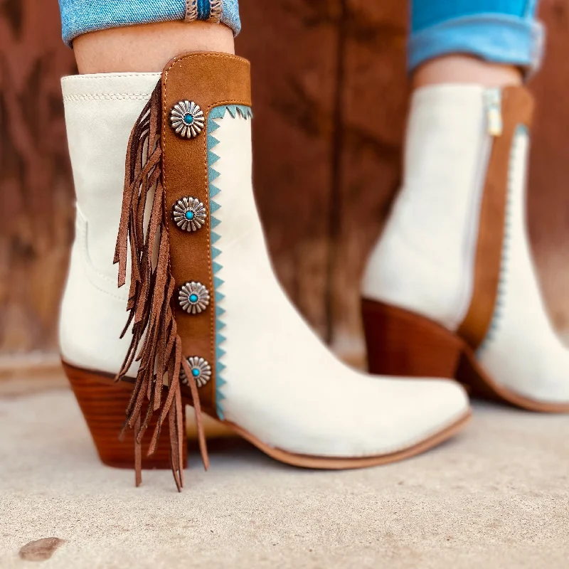women's waterproof bootiesGizelle Fringe Boots