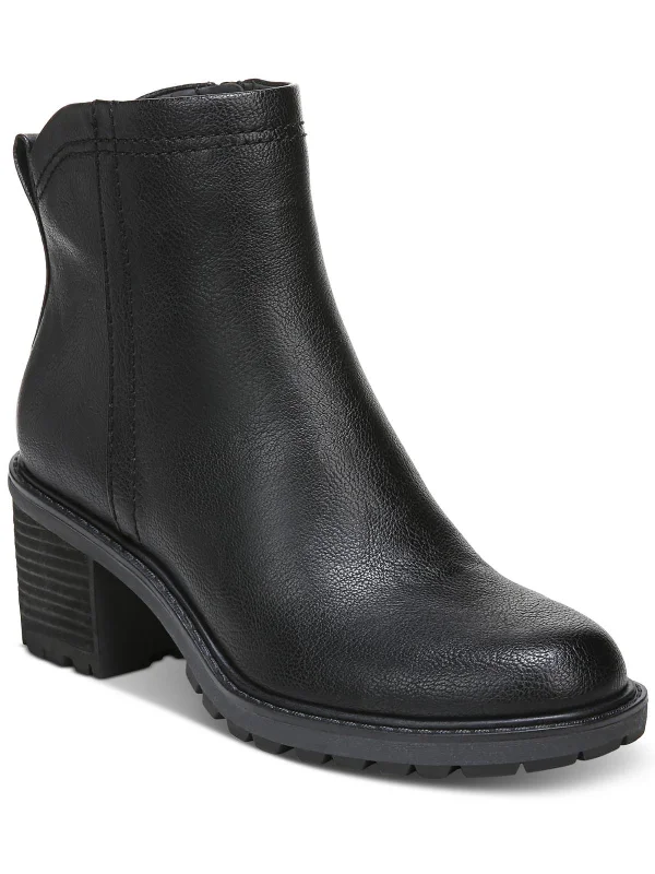 women's booties with embroideryGreyson Womens Faux Leather Booties Ankle Boots