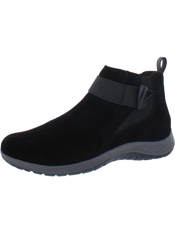women's booties with quilted patternHadely Womens Zipper Leather Ankle Boots