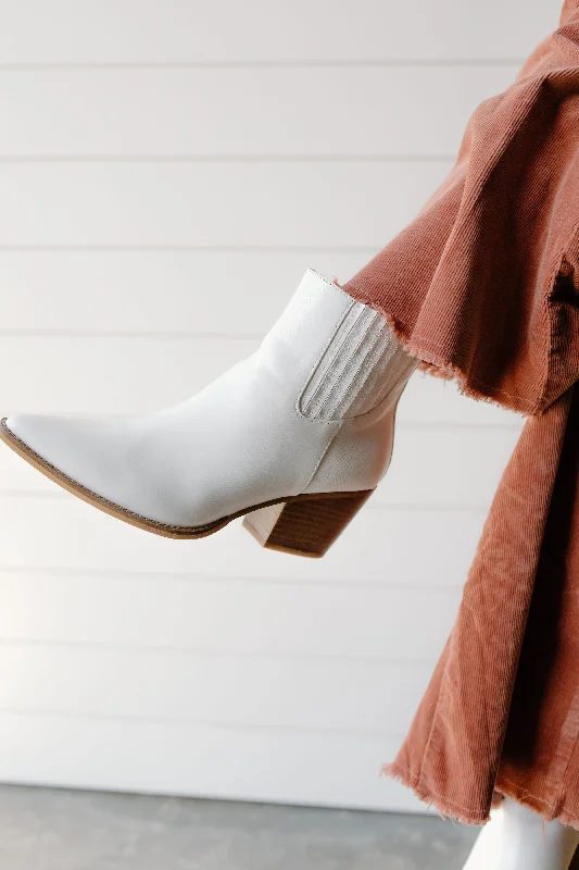 women's booties with velvetHave Faith- White Snake Print Pointed Toe Booties