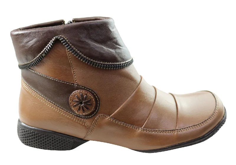 women's ankle boots with bucklesJ Gean Hunter Womens Comfortable Leather Ankle Boots Made In Brazil