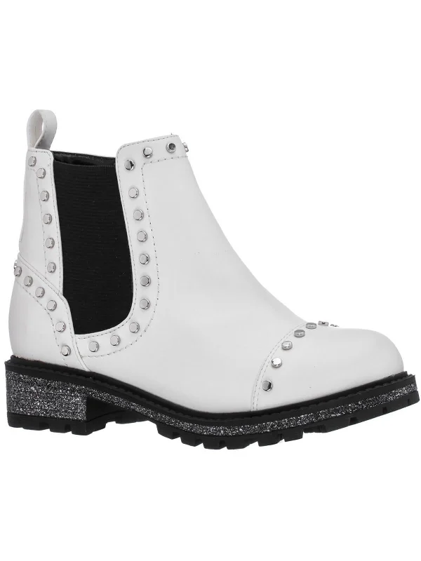 leather women bootiesJailyn Womens Leather Lugged Sole Ankle Boots