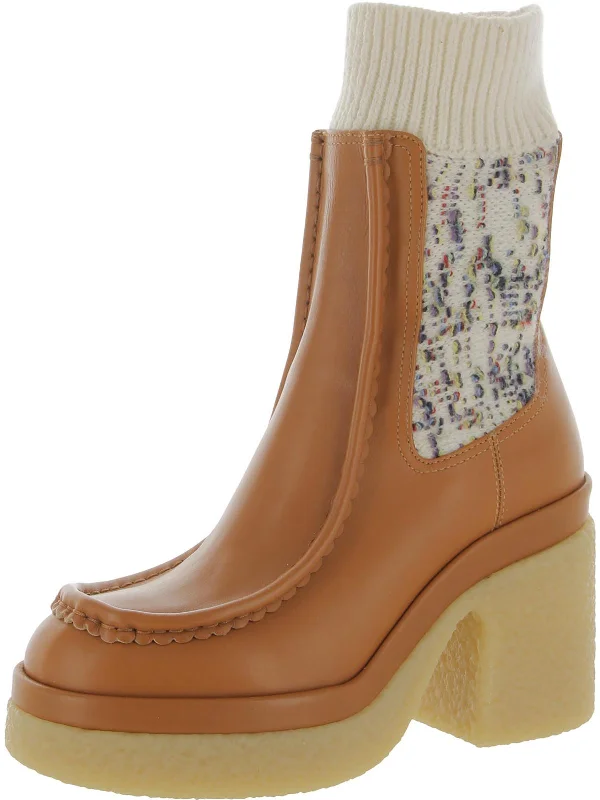 women's booties with over-the-knee lookJamie Womens Leather Ankle Booties