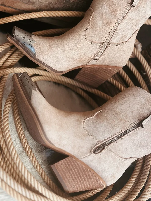 women's booties with tassel detailJimi Nude Booties