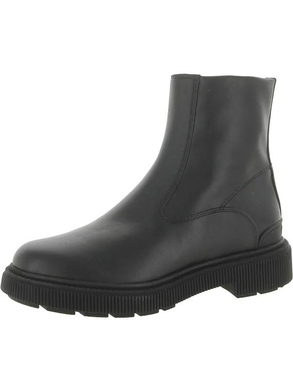 women's booties with block heelJinta Womens Faux Leather Comfort Ankle Boots