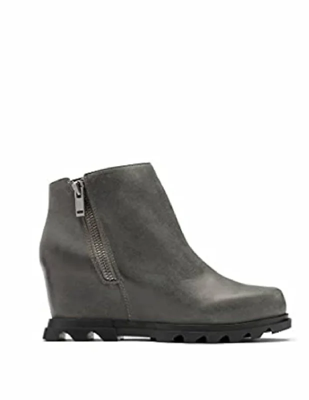 women's booties for springJoan Of Arctic Wedge Iii Zip Boots In Quarry, Black