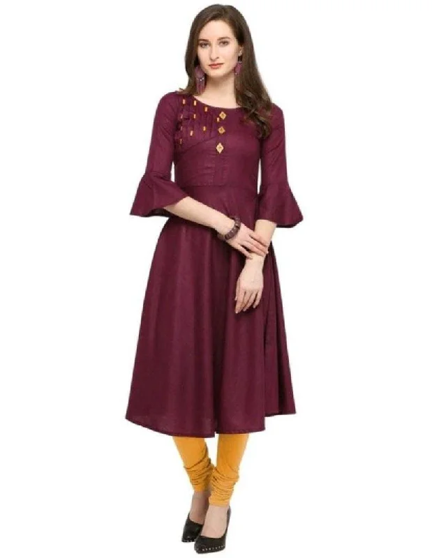 women's western boots with roper heelDesigner Mart Women Purple Rubi Cotton Straight Kurti