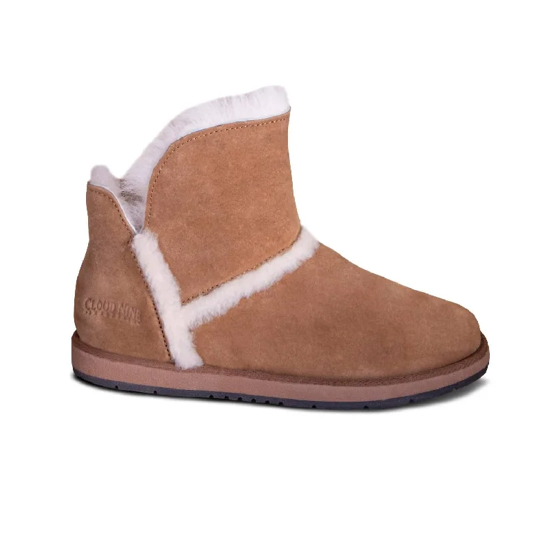 leather women bootiesLadies Mia Sheepskin Boot In Chestnut