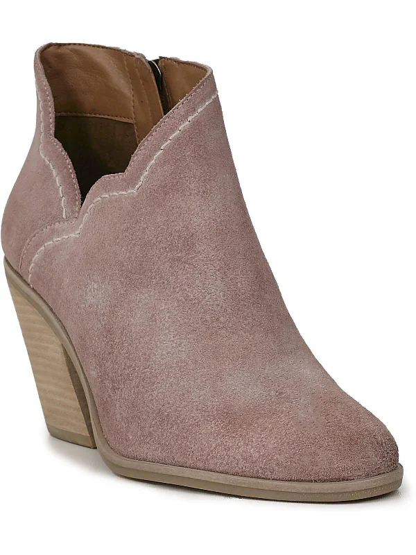 women's booties with ankle strapLakelyy Womens Leather Stacked Heel Ankle Boots