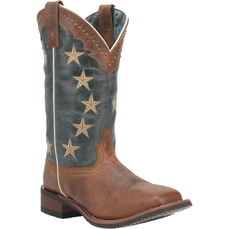 women's cowboy boots for summerLaredo Womens Early Star Cowboy Boots Leather Tan/Blue Denim