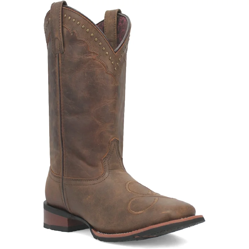 women's cowboy boots with studsLaredo Womens Wenda Tan Leather Cowboy Boots